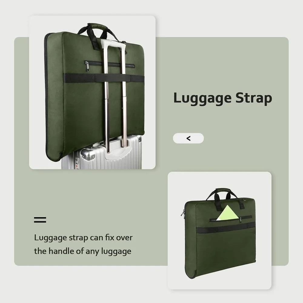 MATEIN Foldable Carry On Large Double Layer Suit‎ Bag Shoulder Strap GREEN